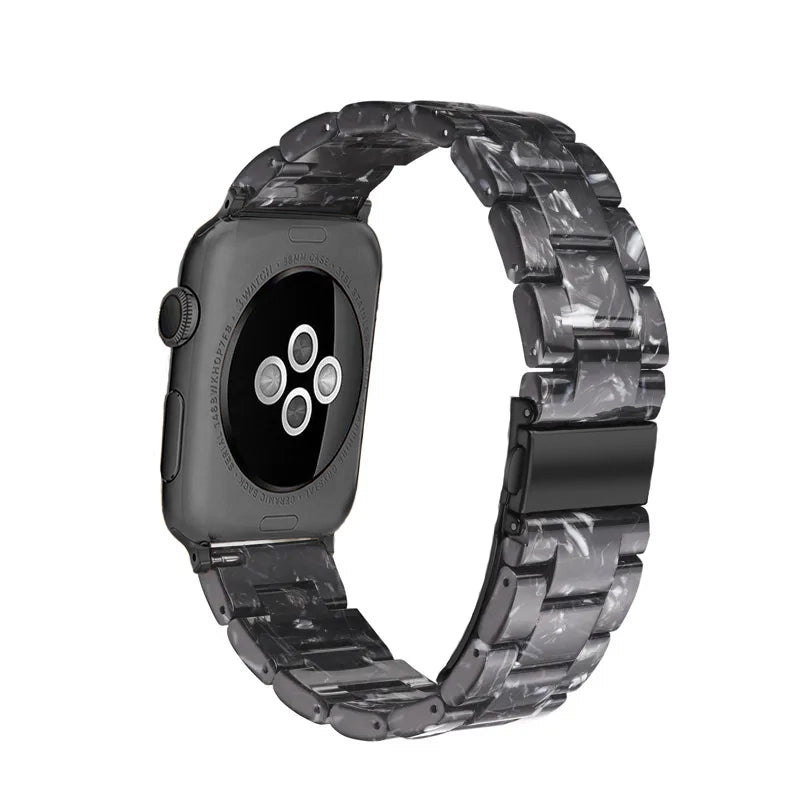 Black & White Flower Resin Band for Apple Watch - Wrist Drip