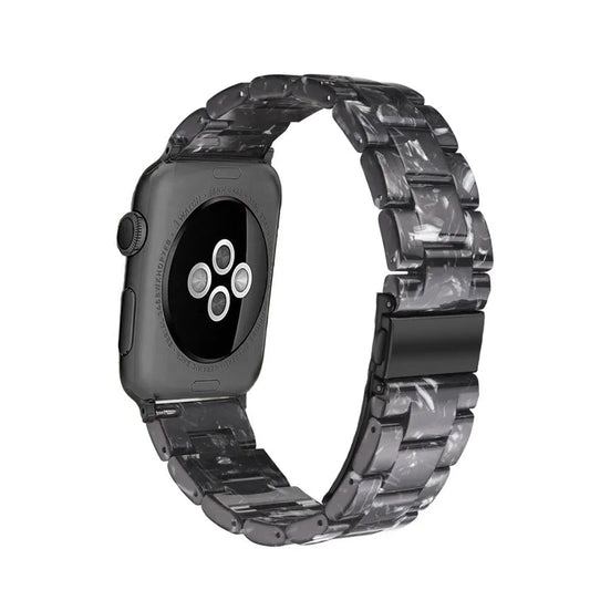 Black & White Flower Resin Band for Apple Watch - Wrist Drip