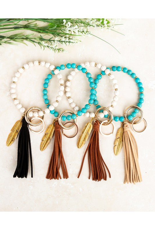 Boho Stone Key Ring Bracelet - Wrist Drip
