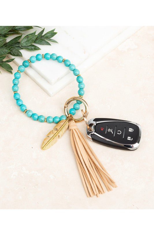 Boho Stone Key Ring Bracelet - Wrist Drip