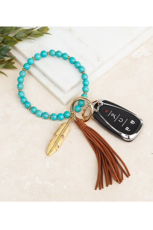 Boho Stone Key Ring Bracelet - Wrist Drip