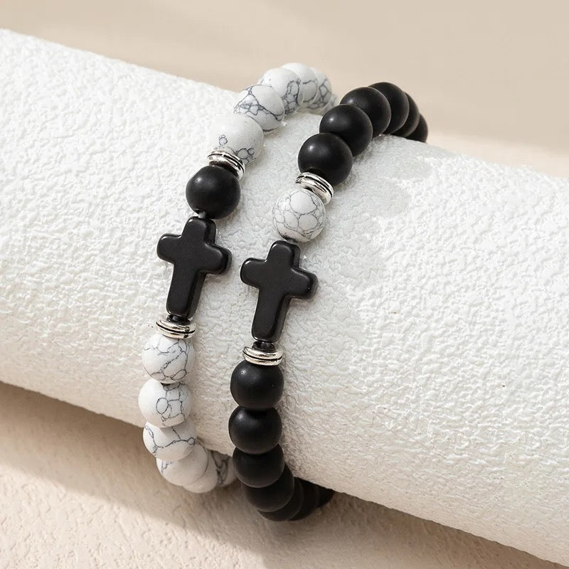 Cross Friendship/Couples Bracelet Pair - Wrist Drip