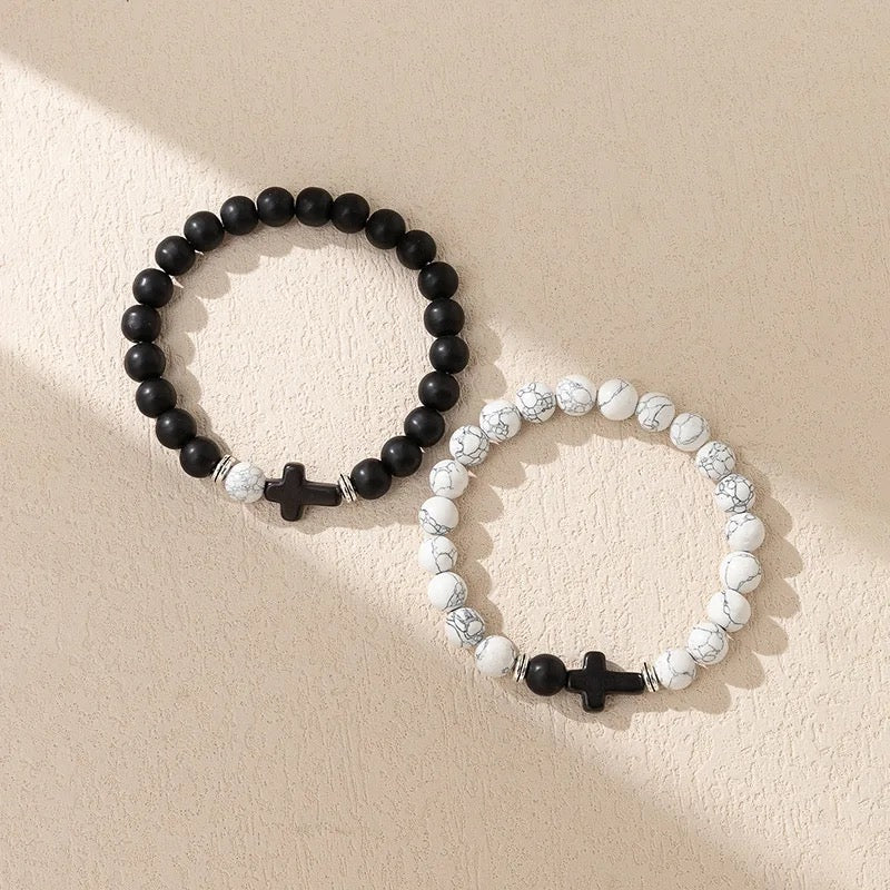 Cross Friendship/Couples Bracelet Pair - Wrist Drip