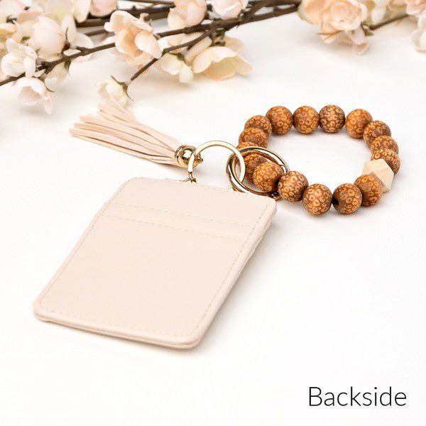 Leopard Beaded Key Ring Wallet Bracelet - Wrist Drip