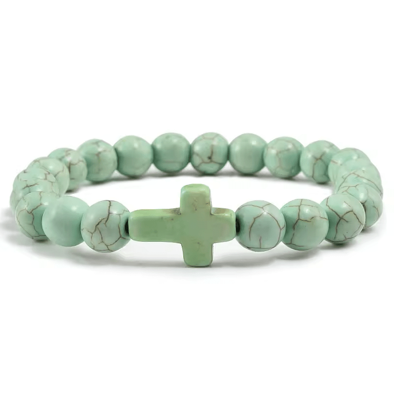 Serenity Cross Bead Bracelet - Wrist Drip