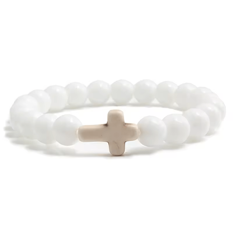 Serenity Cross Bead Bracelet - Wrist Drip