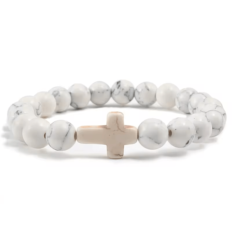 Serenity Cross Bead Bracelet - Wrist Drip