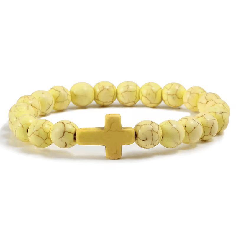 Serenity Cross Bead Bracelet - Wrist Drip