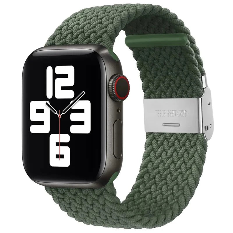 Adjustable Nylon Braided Loop Strap For Apple Watch - Wrist Drip