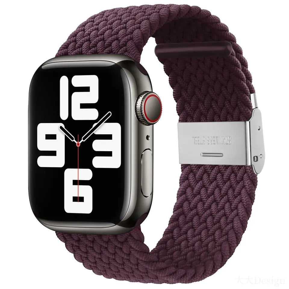 Adjustable Nylon Braided Loop Strap For Apple Watch - Wrist Drip