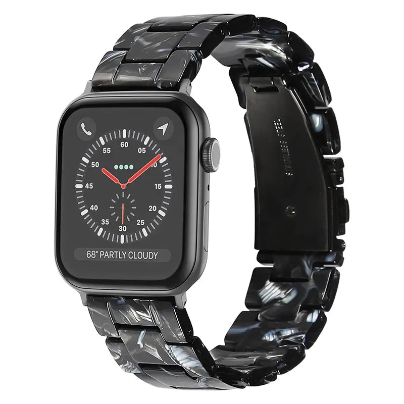 Black & White Flower Resin Band for Apple Watch - Wrist Drip