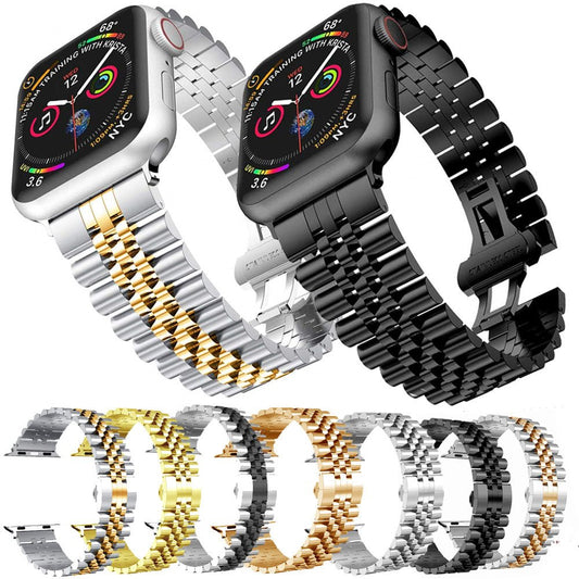 Center Loop Stainless Steel Apple Watch Band - Wrist Drip