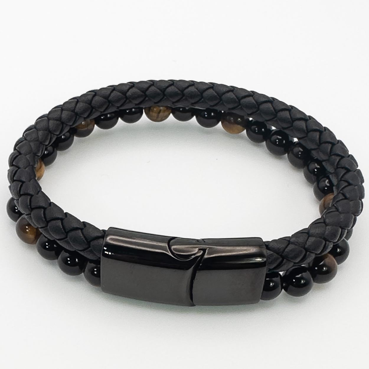 The Black Duo Leather Bracelet