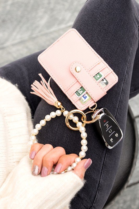 Pearl Key Ring Wallet Bracelet - Wrist Drip