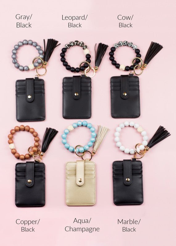 DOMUUH Wristlet Bracelet Keychain Wallet, Pocket Credit Card Holder Purse  Tassel Key Chain Bangle Key Ring for Women, 粉色, Medium,  Traditional,minimalist : Amazon.in: Fashion